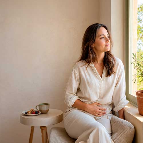 Mujer siguiendo una alimentación antiinflamatoria para la endometriosis